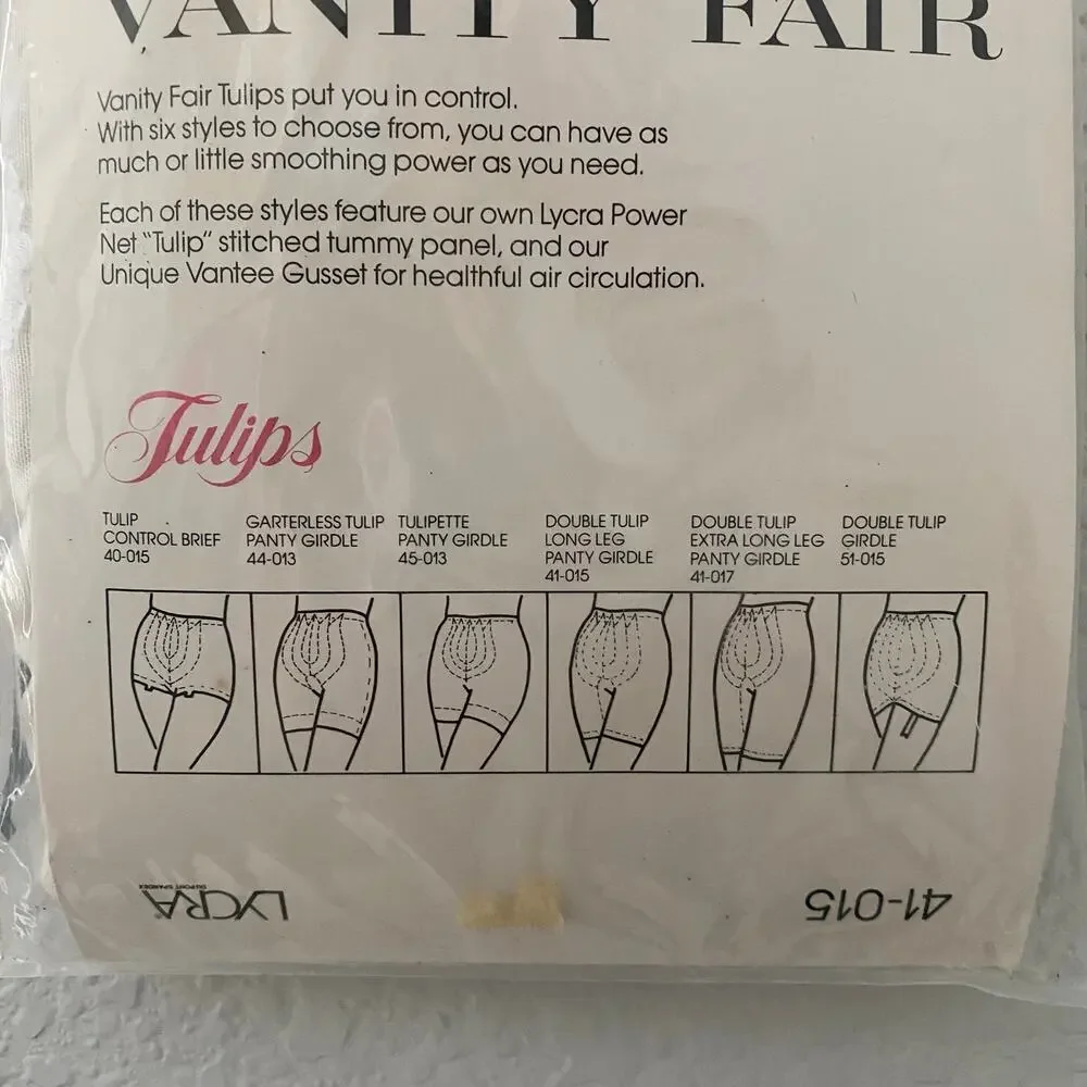 Vintage Vanity Fair Tulips Girdle NOS Long Leg Panty Size M USA - Picture 5 of 12